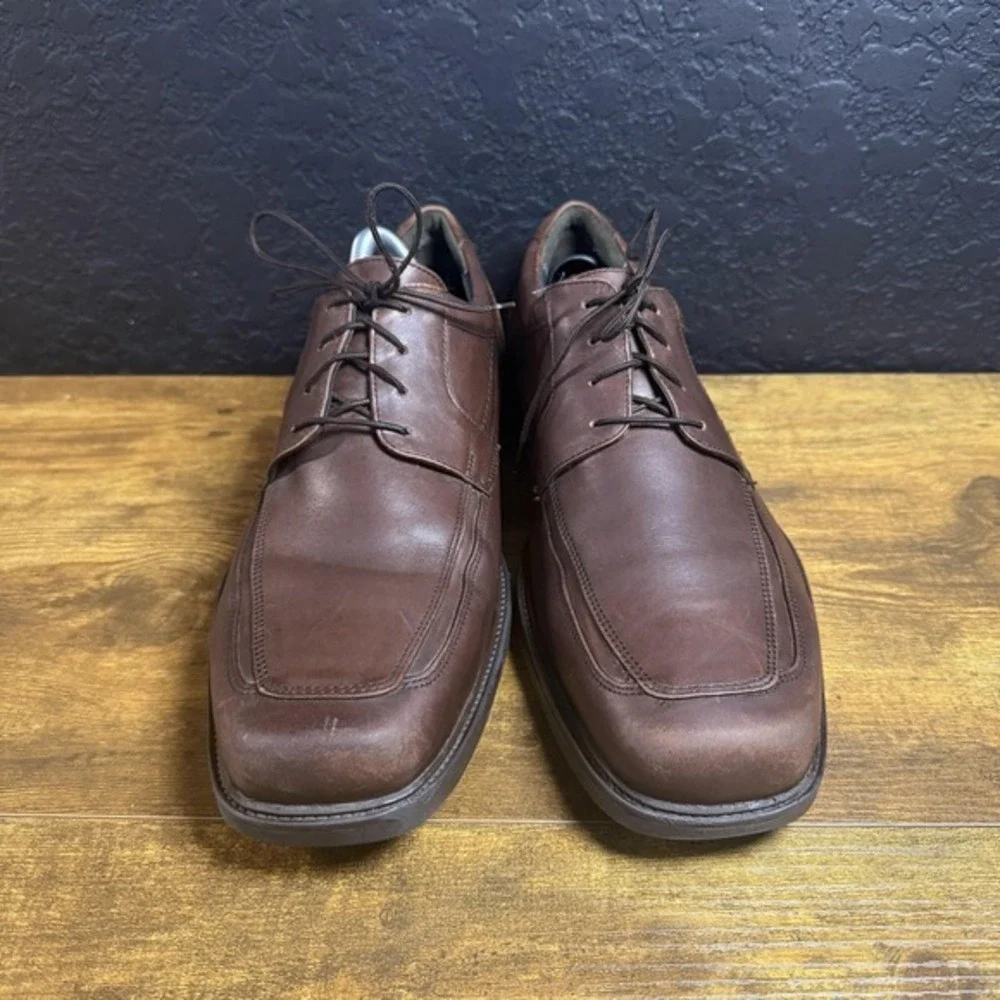 Johnston & Murphy 20-3602 Brown Leather Bicycle Toe Oxford Mens Size 12 M‎